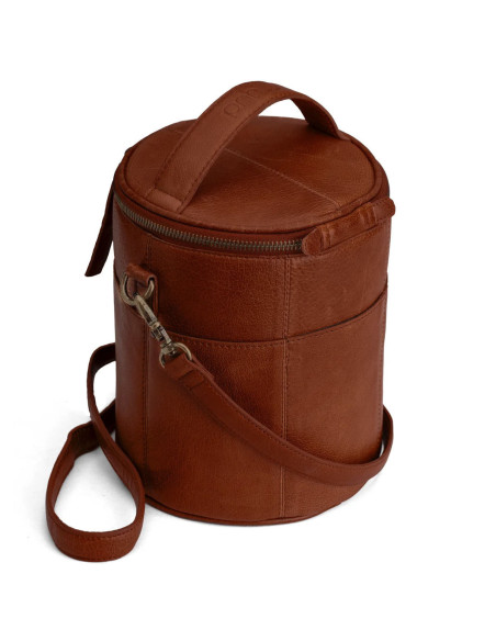 Saco de armazenamento em couro para tricô Muud Saturn edição limitada - Rich Brown