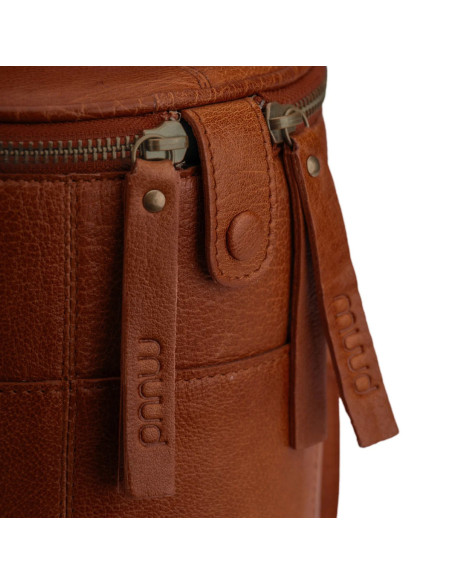 Saco de armazenamento em couro para tricô Muud Saturn edição limitada - Rich Brown