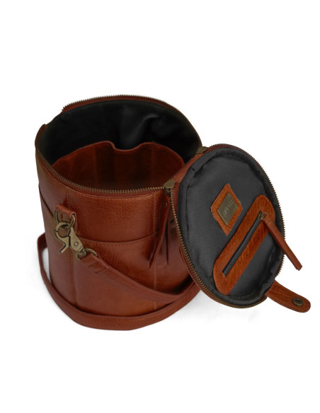Saco de armazenamento em couro para tricô Muud Saturn edição limitada - Rich Brown