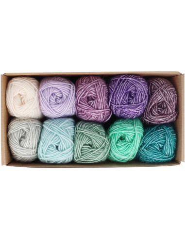 Conjunto de 10 novelos Scheepjes Stone Washed Colour Pack - Chakras