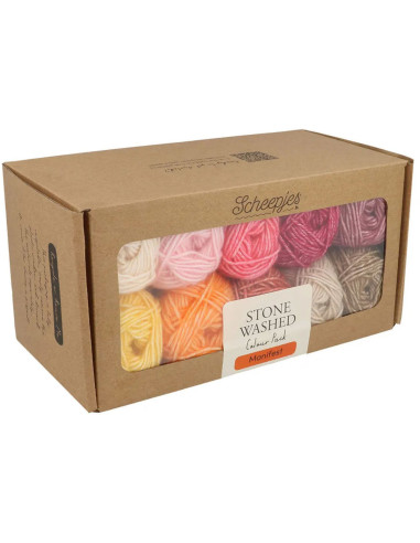 Conjunto de 10 novelos Scheepjes Stone Washed Colour Pack - Manifest