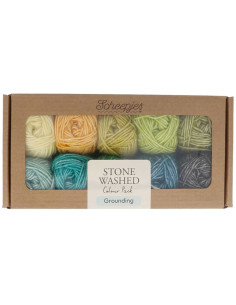 Conjunto de 10 novelos Scheepjes Stone Washed Colour Pack - Grounding