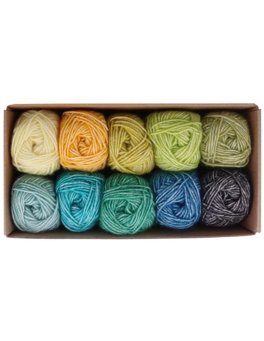 Conjunto de 10 novelos Scheepjes Stone Washed Colour Pack - Grounding