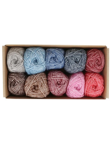Caixa de 10 novelos Scheepjes Stone Washed Colour Pack - Aura