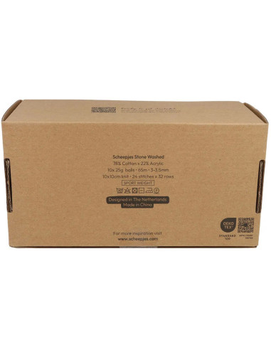 Caixa de 10 novelos Scheepjes Stone Washed Colour Pack - Aura