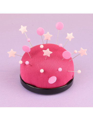 Caixa de 100 alfinetes com cabeça de plástico estrelas rosa claro Bohin