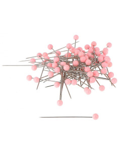 Caixa de 150 alfinetes com cabeça de plástico redonda rosa claro Bohin 2