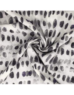 Tecido viscose - Dotty preto e branco