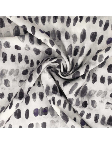 Tecido viscose - Dotty preto e branco
