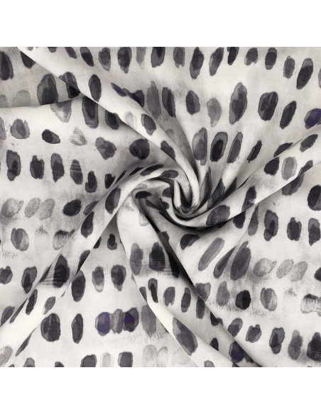 Tecido viscose - Dotty preto e branco
