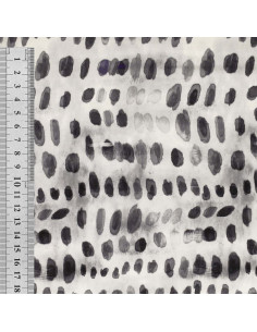 Tecido viscose - Dotty preto e branco 2