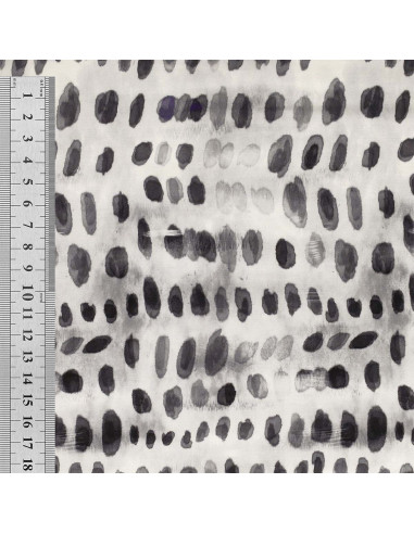 Tecido viscose - Dotty preto e branco