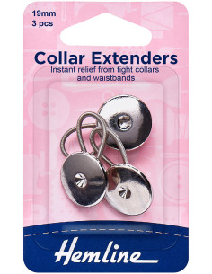 Conjunto de 3 botões de extensão 19 mm - Prata