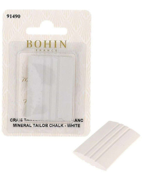 Giz de alfaiate retangular mineral branco Bohin