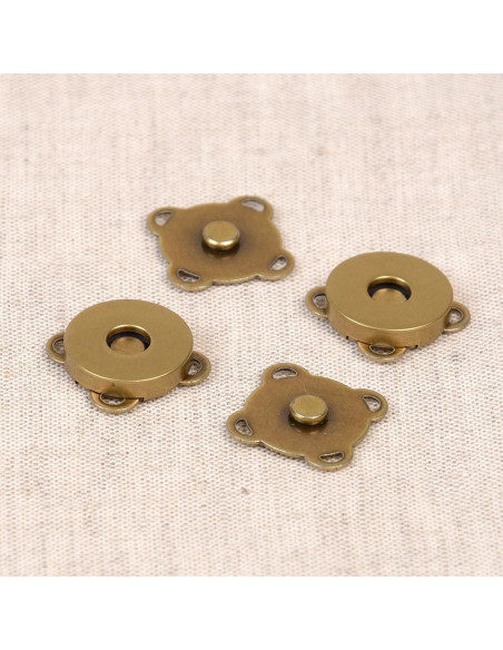 Conjunto de 2 botões de fixação magnética de 18 mm para costurar - Bronze