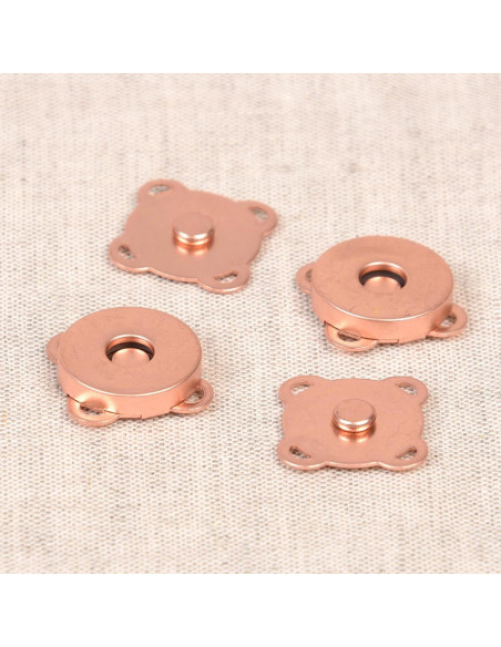 Conjunto de 2 botões de fixação magnética de 18 mm para costurar - Ouro rosa