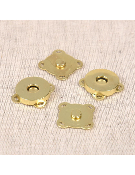 Conjunto de 2 botões de fixação magnética de 18 mm para costurar - Ouro