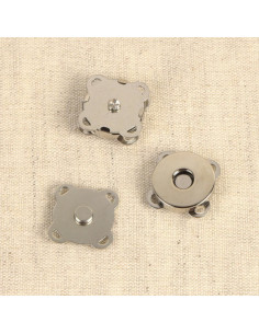 Conjunto de 2 botões de fixação magnética de 18 mm para costurar - Prata
