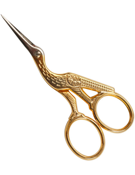 Tesoura de bordado cegonha dourada 9 cm Bohin