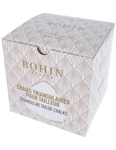 Caixa de 10 giz triangulares brancos Bohin