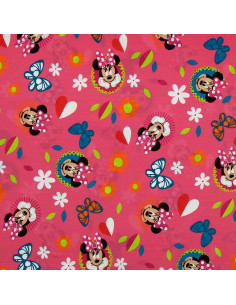 Tecido jersey Minnie - Borboleta e coração 2