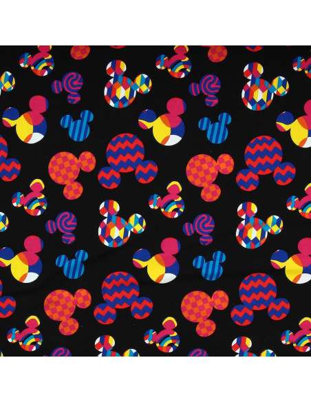 Tecido jersey Disney - Cabeça do Mickey multicolorida