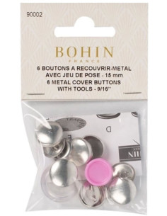 Caixa de 7 botões para cobrir com ferramenta de aplicação Bohin - 12 mm