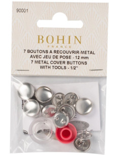 Caixa de 6 botões para cobrir com ferramenta de aplicação Bohin - 15 mm