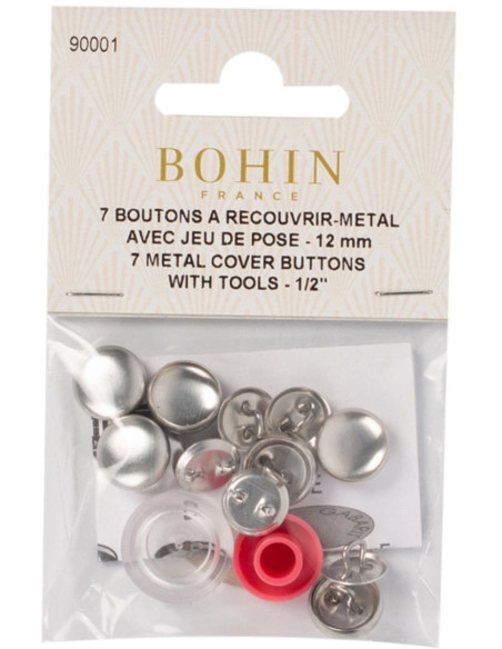 Caixa de 6 botões para cobrir com ferramenta de aplicação Bohin - 15 mm