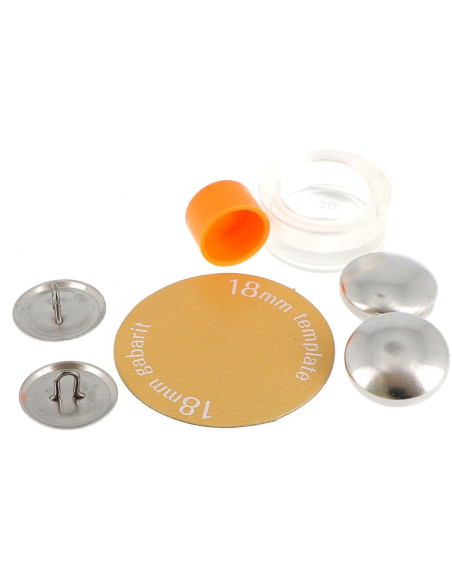Caixa de 5 botões para cobrir com ferramenta de aplicação Bohin - 18 mm