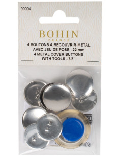 Caixa de 4 botões para cobrir com ferramenta de aplicação Bohin - 22 mm