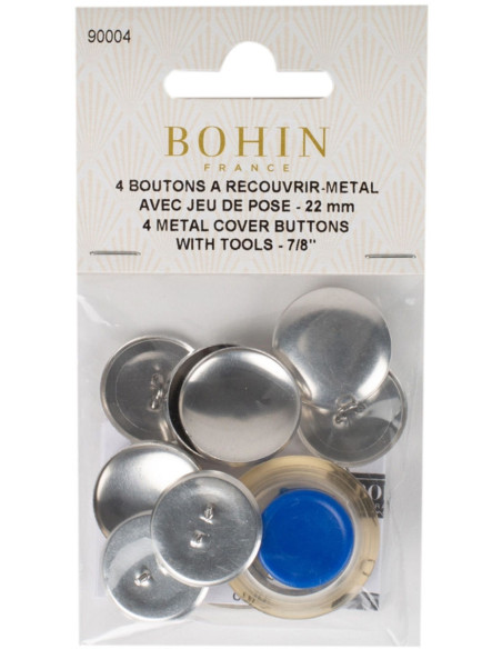 Caixa de 4 botões para cobrir com ferramenta de aplicação Bohin - 22 mm
