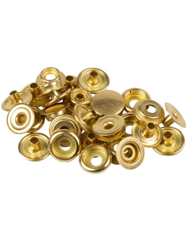 Caixa de 8 botões de pressão sem costura para tecidos pesados 14 mm Bohin - Dourado