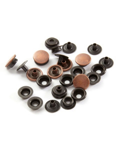 Caixa de 8 botões de pressão sem costura para tecidos pesados 14 mm Bohin - Cobre 2