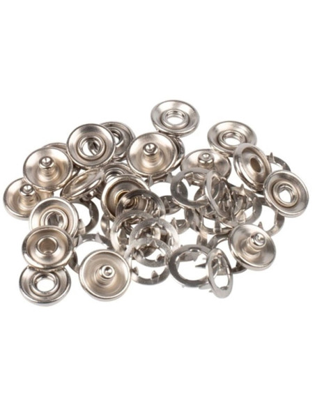 Caixa de 10 molas sem costura jersey garras em calota 10 mm Bohin - Prata