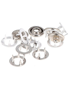 Caixa de 10 botões de pressão sem costura jersey com garras em calota 10 mm Bohin - Branco 2