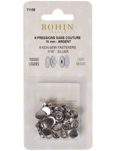 Caixa de 8 molas sem costura jersey 10 mm Bohin - Prata