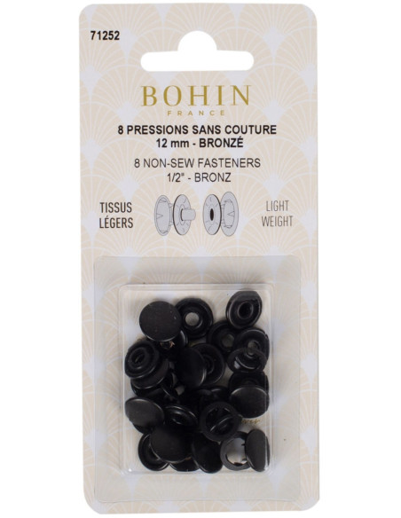 Caixa de 8 molas sem costura jersey 12 mm Bohin - Bronze