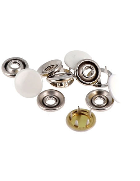 Caixa de 7 botões de pressão sem costura jersey 10 mm Bohin - Branco
