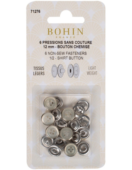 Caixa de 6 molas sem costura jersey 12 mm Bohin - Nacarado