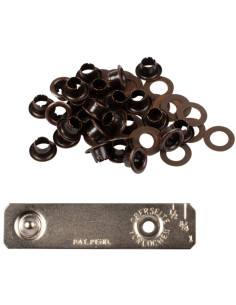 Caixa com 25 ilhós de 4 mm com arruelas e conjunto de aplicação Bohin - Bronze 2