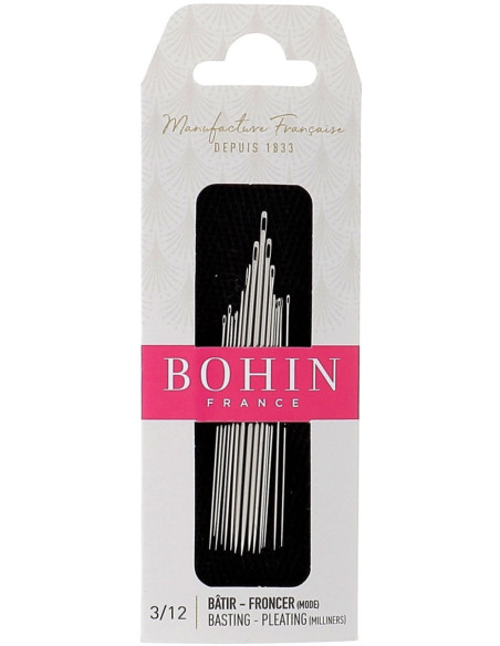 Agulhas para alinhavar e franzir, modelo Bohin