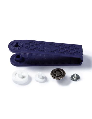 Caixa de 8 botões jeans 17mm