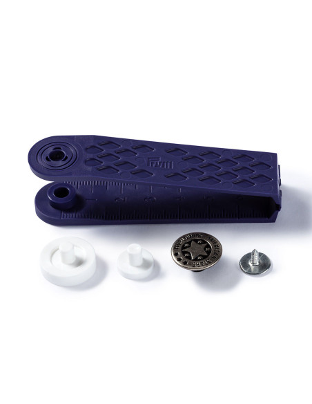 Caixa de 8 botões jeans 17mm