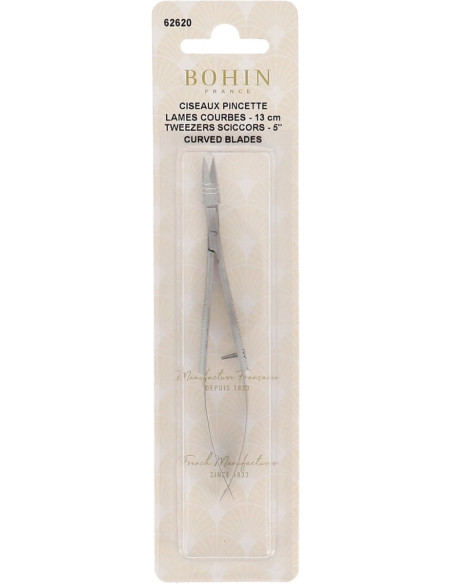 Tesoura de bordado pinça lâminas curvas 13 cm Bohin