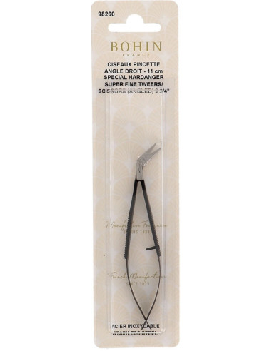 Tesoura de bordado pinça ângulo reto ultra fina 11 cm Bohin