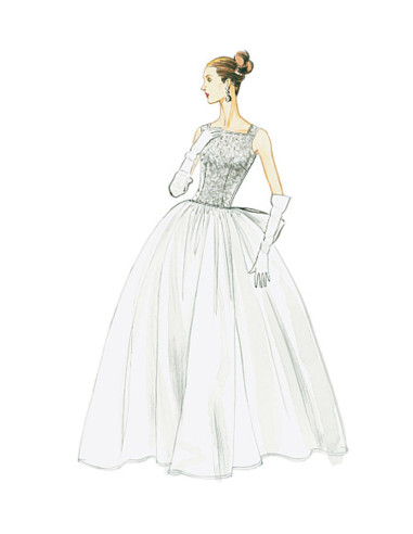 Molde de vestido ano 1956 - Vogue 8729