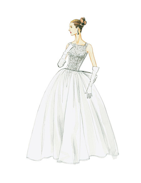 Molde de vestido ano 1956 - Vogue 8729