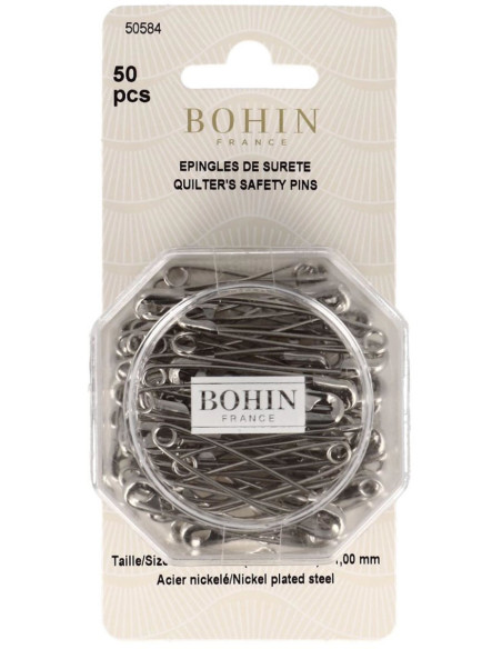 Caixa de 50 alfinetes de segurança 48 mm Bohin