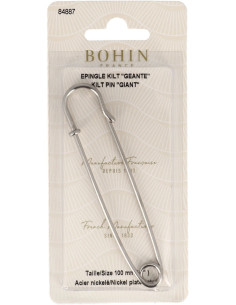 Alfinete de kilt gigante 100 mm - Prata Bohin